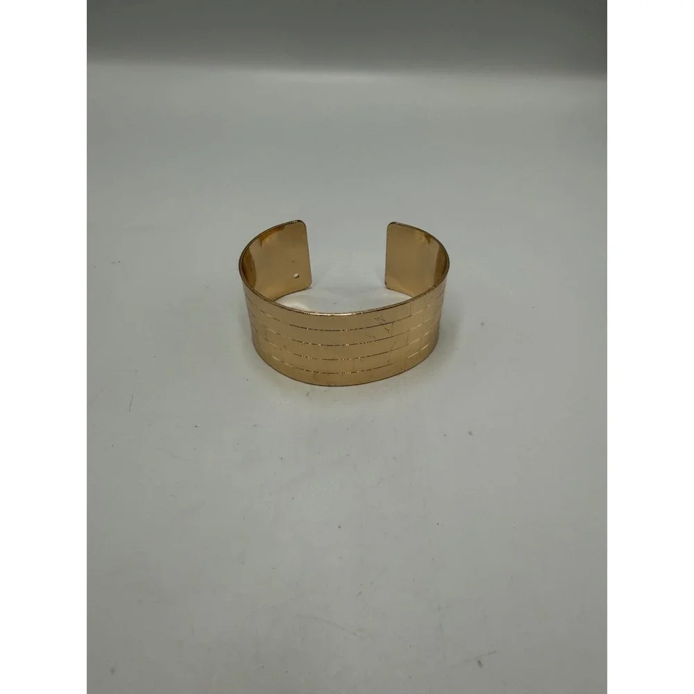 Follow the Yellow Brick Road Gold Tone Brick Pattern Cuff Bracelet